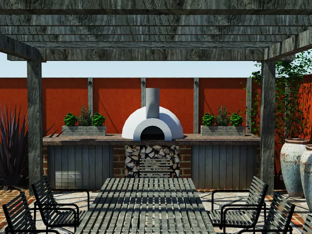 outdoor pizza oven with storage